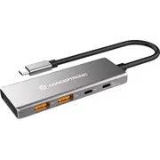 Conceptronic Av adapteris Dock Usb-C-2Xusb-C.2Xusb-A.100Wpd o.N.0.25m biezs Adapter gr