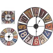 Dāvanu dekors Sienas pulkstenis Daudzkrāsains Retro Metāla 60 x 4.5 cm Gift Decor Zegar Wielokolorowy Metal
