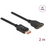 Delock 87097 kabelis Displayport. vīrietis. mātīte. Kabel m. Male. Female. pixels