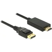 Delock Displayport  Hdmi kabelis melns 85317 Kabel Displayport 2M czarny