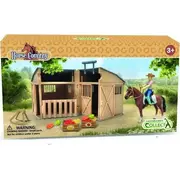 Figūriņa Collecta Rider. Aksesuāri. Zirgs Un Stalis Iepakojumā Figurka Akcesoria. Stajnia Opakowaniu