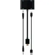 Gembird Av adapteris Hdmi  Hdmi D-Sub Vga melna ligzda A-Hdmim-Hdmifvgaf-01 Adapter Jack 3.5Mm czarny