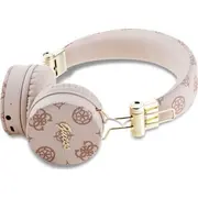Guess Bluetooth Enc Gubh70Eposmw brūnas/brūnas peonijas Script apaļas formas austiņas Brown/Brown Peony Round Shape Headphones