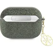 Guess Case Guap2Glgsha Apple Airpods Pro 2 vāciņš zaļš/khaki Glitter Flake 4G Charm Etui cover zielony/khaki