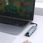 Hub adapteris Usb-C Pd 100W Hdmi 4K Rj45 Adapter 5W1 2Xusb