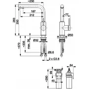 Kfa Duero Pure Basic virtuves jaucējkrāns Virtuves Iekārtas Ar Ūdens Filtrācijas Funkciju Profine Silver S Filtra Komplekts. Inox Bateria kuchenna Kuchenna Filtracji Wody Zestaw S.