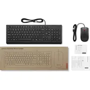 Tastatūra pele Lenovo Essential vadu kombinētā tastatūra un peles komplekts Iekļauts Igaunijas melns Klawiatura mysz Wired Combo Keyboard and Mouse Set included Black
