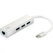 Levelone Usb-0504 Hub Usb 1X Rj-45 3X Usb-A
