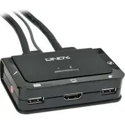 Lindy Hdmi Kvm Switch 2 Port Compact Usb Audio/Mic. 42340 4K Audio/Mik.