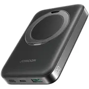 Magnētiskais bezvadu Powerbank Joyroom 22.5W ar rokturi Melns Magnetyczny bezprzewodowy powerbank Jr-Pbm12 uchwytem czarny