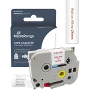 Mediarange Schriftbandka. Brother Tz-252/Tze-252 24Mm 8M rot