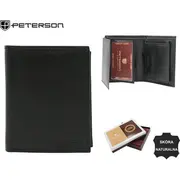 Peterson Sieviešu ādas maks Ptn Rd-270-Gcl Black Portfel damski