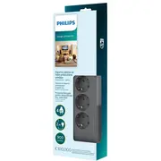 Philips Issavienojuma Aizsargātāvs 4 rozes melns Spn3140A/58 rozetes