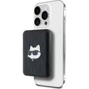 Powerbank Karl Lagerfeld Induction Klpb5Fpgkschhk 15W 5000Mah melna/melna Choupette galvas tapa Magsafe Indukcyjny czarny/black Head Pin