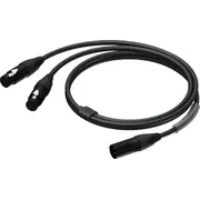 Procab kabelis Pra736/1.5 Male Xlr  2 x Female Xlr. Ultraflex. Kabel Xlr