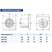 Sadzīves ventilators Blauberg Sileo 125. Dn125 Household fan