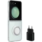 Samsung korpuss Ef-Xf73Kktegww Z Flip5 F731 caurspīdīgs/caurspīdīgs sākuma komplekts lādētājs Ta800 Etui przezroczysty/transparent Starter Pack