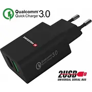 Sourcing Swissten Premium tīkla lādētājs 2X Usb Qc3.0 23W melns Network Charger Black