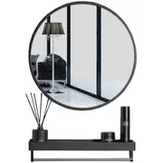 Spogulis ar plauktu. 70 cm. melns Lustro 70Cm czarne