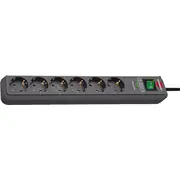 Strāvas sloksne Brennenstuhl Eco-Line pretpārsprieguma 6 ligzdas 5 m melna 1159710515 Listwa gniazd czarna