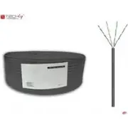 Techly Techlypro vītā pāra Kabelis ārējais U/Utp Cat5E vads Cca rullis 100M melna Kabel 4X2 drut rolka czarny