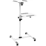 Techly Universal mobilais galds ar diviem plauktiem Balts 309593 Uniwersalny mobilny stolik dwiema