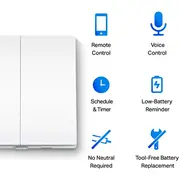 Tp -Link Tapo S220 dubultā. vienpolāra viedās gaismas slēdzis Tp-Link jednobiegunowy Smart