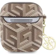 Uzminiet Airpods 1/2 Cover Brown/Brown Gcube šarms Guess Gua2Pgce4Cw cover Charm