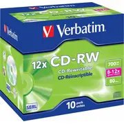 Verbatim Cd-Rw 700 Mb gabali 43148 12X sztuk