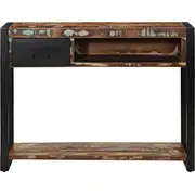 vidaXL daudzkrāsains konsoles galds 100X35X75 cm masīvs pārstrādāts koks Konsola Stolik Wielokolorowy Drewno lite odzyskane