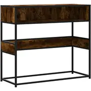 Vidaxl konsoles galds. dūmakains ozols. 90X35X80 cm Stolik konsolowy. przydymiony