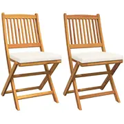 vidaXL Garden Chair Cream White Wood ar standarta audumu Ogrodowe Kremowe Drewno. Tkanina Standardowe