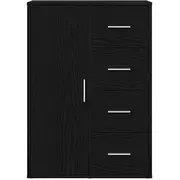 vidaXL Servant Black Oak Wood Medium Door Bufete Serwantka Czarny Drewno drzewne Drzwi Bufet