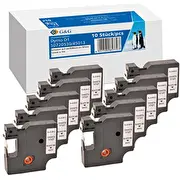 10X GG Schriftband 12Mm x 7M Sw Compule. Dymo D1/ 45013/ S0720530 Komp m.
