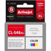 Activejet tintes Canon Cl-546Xl nomaiņa augstākā 15 ml krāsa sarkana. zila. dzeltena Ac-546Nx Tusz zamiennik Supreme kolor czerwony. niebieski.