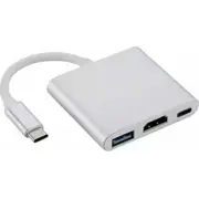 Usb Fusion piederumi Usb-C vairāku portu adapteris 3.0 Hdmi C tipa Sudrabs Adapter Accessories Multiport Type Silver