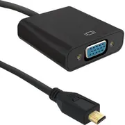 Adapteris Av Qoltec Hdmi Micro  D-Sub Vga czarny ligzda 50403 Adapter Micro Jack 3.5Mm