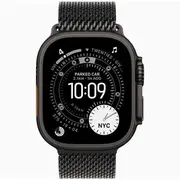 Apple Watch Ultra 3 Gps mobilais 49 mm melns titāna futrālis ar melnu milānas cilpu mazs 3Nbspgps CellularNbsp49MmNbspblack Titanium Case with Black Milanese Loop Small