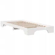 Balts gultas rāmis 100X200 cm izgatavots no Lumarko priedes masīvkoka Ramka Litego Drewna Sosnowego