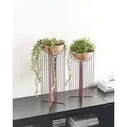 Beliani 2 puķu podu komplekts uz kājām Ficaria Metāls 22 cm Rozā Zestaw doniczek na Metal