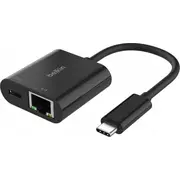 Belkin Usb-C  Ethernet tīkla adapteris ar Pd uzlādes funkciju Inc019Btbk Karta sieciowa Usb-C 100W