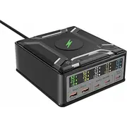Blitzwolf lādētājs Bw-S28 uzlādes stacija 260W. 2Xusb-A. 3Xusb-C. 15W Melns Stacja czarna
