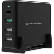 Conceptronic lādētājs Ladegerät 4Port Desk Pd sw 65W.1Xusb-C/3Xusb-A