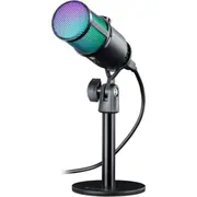 Defender Glow Gmc 400 vadu mikrofons ar Stream Rgb Usb straumēšanas statīvu Mikrofon przewodowy ze statywem strumieniowy