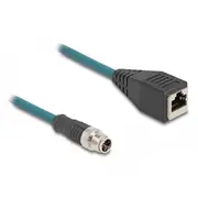 Delock M12 Adapterkabel X-Kodierta 8 Pin St Zu Bu 50 cm X-Kodiert zu Rj45.Bu
