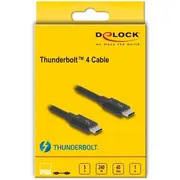 Delock Thunderbolt 4 kabelis 40 Gb/S Pd 3.1 240 W 1 m melns Kabel Gbps czarny