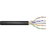 Digitus datu kabelis U/Utp Pe āra sausais melns Fca Dk-1611-V-1-Od /100M/ Kabel teleinformatyczny kat.6 suchy czarny