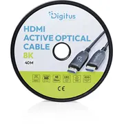 Digitus Hdmi Aoc hibrīda optiskās šķiedras kabelis. Uhd 8K. 40 m Hybrydowy kabel Aoc.