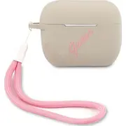 Guess Guacaplsvsgp silikona vintage aizsargmaciņš Airpods Pro pelēks un rozā Etui ochronne Silicone Vintage do