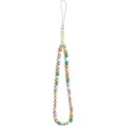 Guess kulons Gustflwp telefona siksniņa rozā/rozā Heishi Beads Zawieszka Phone Strap